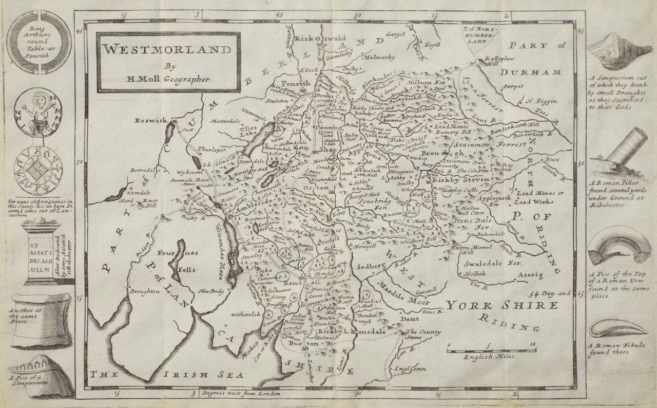 Map of Westmorland - Moll